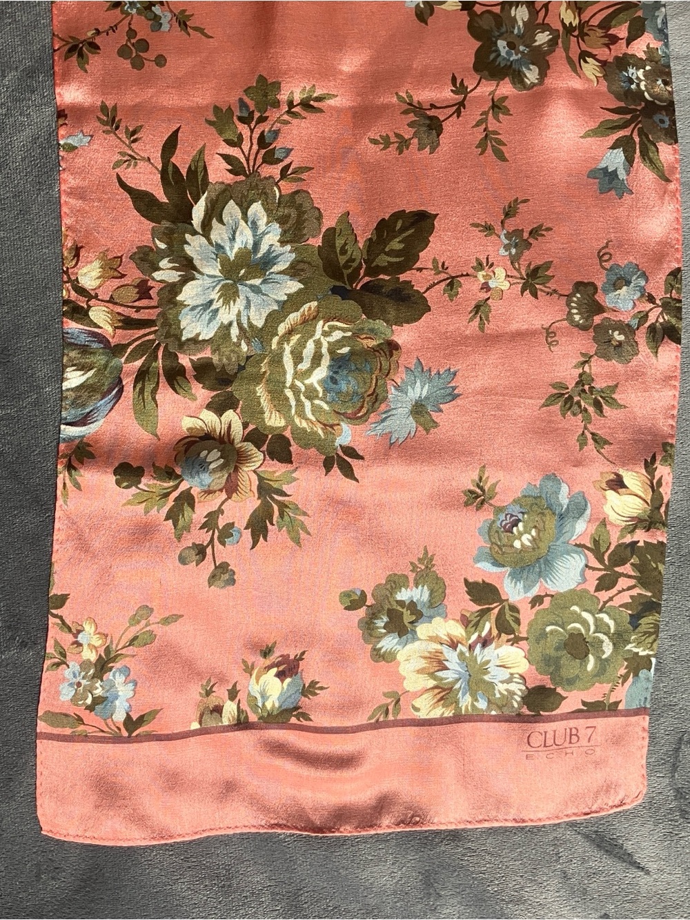 Echo Silk Coral Floral Scarf - Picture 4 of 4